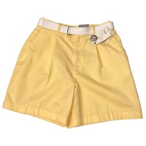 90s St.‎ John’s Bay Cotton High Waisted Pleat Front Belted Mom Shorts Size 12P